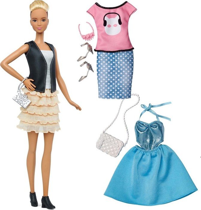 Mattel Barbie Fashionistas 44 Leather & Ruffles Doll & Fashions Tall