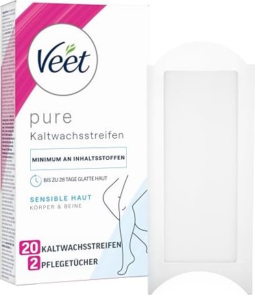 Veet Easy-Gelwax/Pure Körper & Beine Kaltwachsstreifen, € Deutschland sensible Preisvergleich Geizhals (2024) ab Haut 3,65 | Stück 20