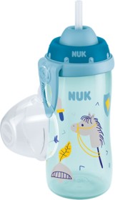 NUK Flexi Cup Trinkflasche mit Trinkhalm Pferd türkis, 300ml