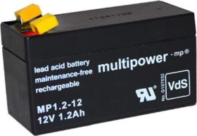Blei-Akku Batterie Multipower MP1,2-12 VdS 12V 1,2Ah f Notstrom Signalanlage