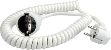 Bachmann przewód spiralny Schuko-przedłużenie biały, 2m