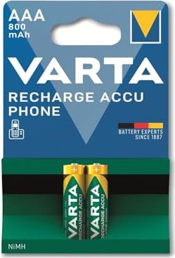 Varta Recharge Accu Phone Micro AAA NiMH 800mAh, 2er-Pack