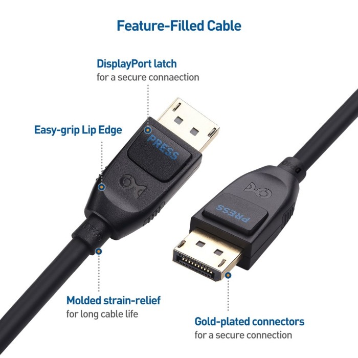 Cable Matters DisplayPort 2.1 Kabel DP40 schwarz, 2m