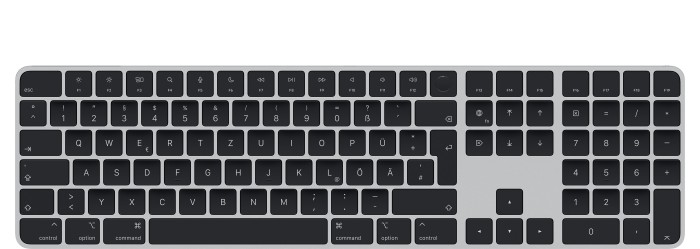 Apple Magic Keyboard mit Touch ID und Ziffernblock für Mac mit Apple Chip, schwarz/silber, DE