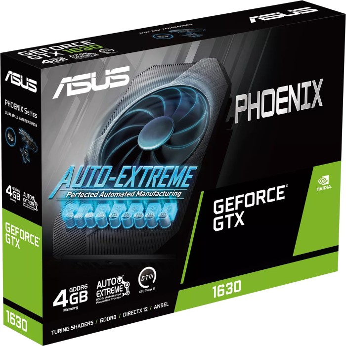 ASUS Phoenix GeForce GTX 1630, PH-GTX1630-4G, 4GB GDDR6, DVI, HDMI, DP