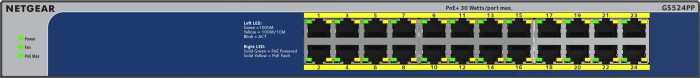 Netgear GS500 desktop Gigabit switch, 24x RJ-45, 300W PoE+