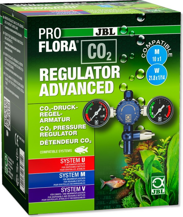 JBL PRO FLORA CO2 Regulator Advanced, Präzisions-Druckminderer für Einweg und Mehrweg CO2 Druckflaschen