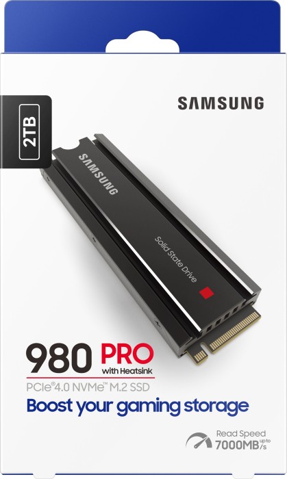 Samsung SSD 980 PRO 2TB, M.2 2280/M-Key/PCIe 4.0 x4, Kühlkörper