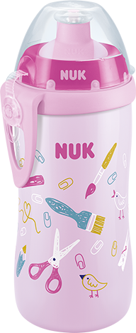NUK Junior Cup Trinkflasche mit Push-Pull Tülle Werkzeug rosa, 300ml
