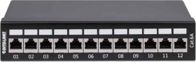 Intellinet patch panel CAT 6a, shielded, 19" black, 12-port, 1U (720915)