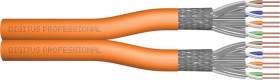 Digitus Professional Twisted-Pair Duplex Verlegekabel, Cat7, S/FTP, ohne Stecker, 100m, orange, Dca