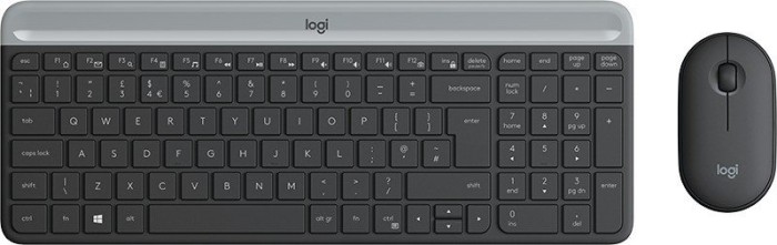 Logitech MK470 Slim Wireless Keyboard and Mouse Combo grau, USB, DE