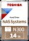 Toshiba N300 NAS Systems 14TB, 24/7, 512e / 3.5" / SATA 6Gb/s, bulk (HDWG21EUZSVA)