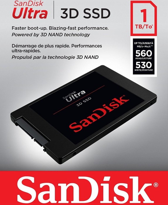 SanDisk Ultra 3D 1TB, 2.5/SATA 6Gb/s (SDSSDH3-1T00-G25 / SDSSDH3