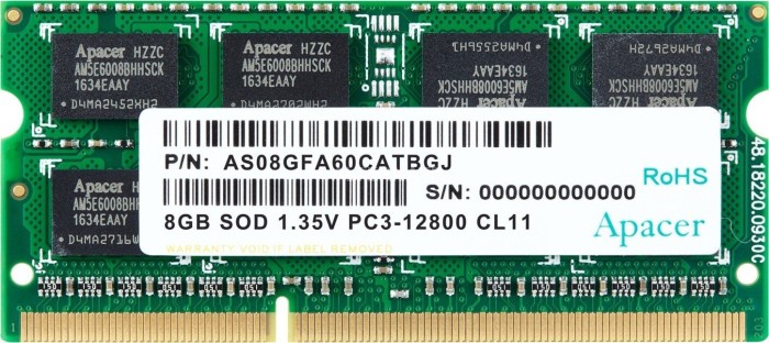 Apacer SO-DIMM 8GB, DDR3L-1600, CL11 (AS08GFA60CATBGJ) starting from € 26.79 (2020) | Price Comparison geizhals.eu EU