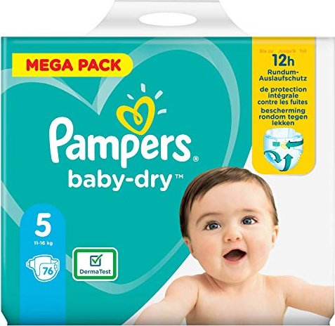 Pampers Baby-Dry Gr.5 Einwegwindel, 11-16kg, 76 Stück