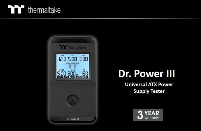 Thermaltake Dr. Power III, tester zasilacza
