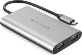 Targus HyperDrive Dual 4K HDMI Adapter für M1 MacBook, USB-C auf 2x HDMI (HDM1-GL)