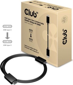 Club 3D USB 3.1 Typ-C Kabel, 10Gbps 4K60Hz 100W PD, USB-C 3.1 Stecker auf USB-C 3.1 Stecker, 80cm