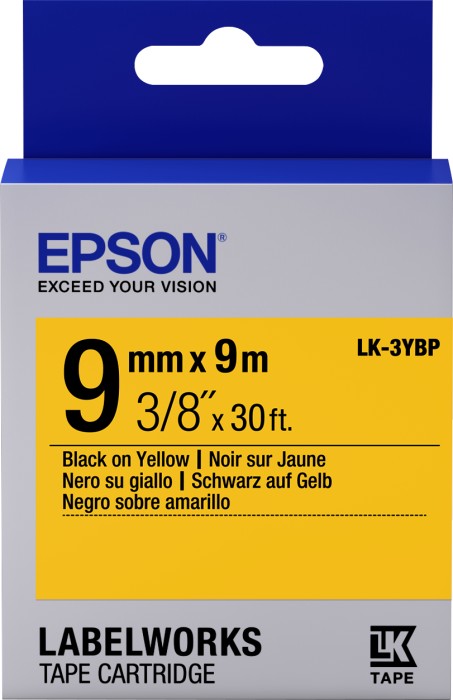 Epson LK-3YBP taśma do drukarek pastell 9mm, czarny/żółty