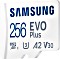 Samsung EVO Plus 2021 R130 microSDXC 256GB Kit, UHS-I U3, A2, Class 10 Vorschaubild