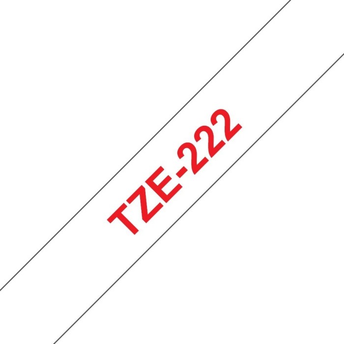 Brother TZe-222 taśma do drukarek 9mm, czerwony/biały