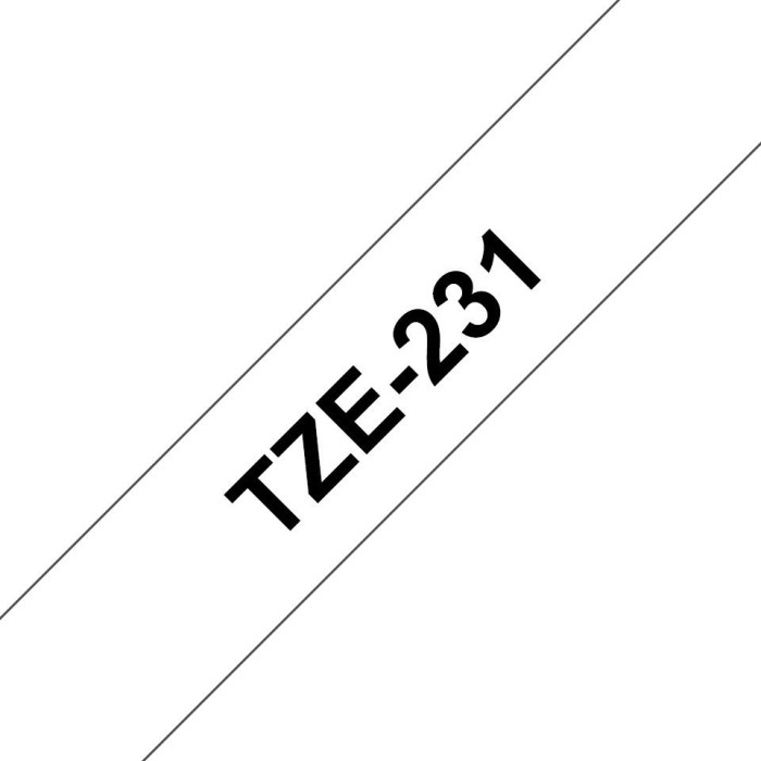 Brother TZe-231 labelling tape, 12mm, black/white