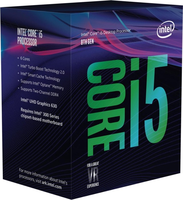 Intel Core i5-8400, 6C/6T, 2.80-4.00GHz, boxed