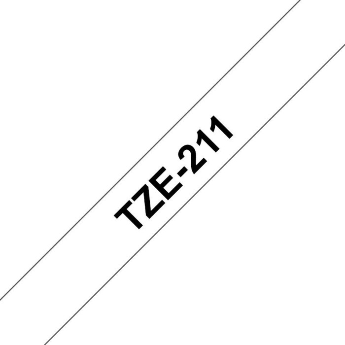 Brother TZe-211 taśma do drukarek, 6mm, czarny/biały