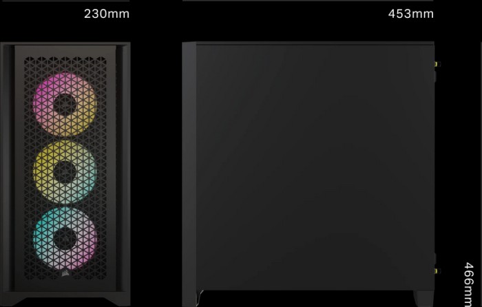 Corsair iCue 4000D RGB Airflow, schwarz, Glasfenster