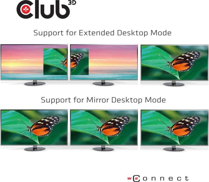 Club 3D Multi Stream Transport MST hub, USB-C 3.0 na 3x DisplayPort 1.4 adapter