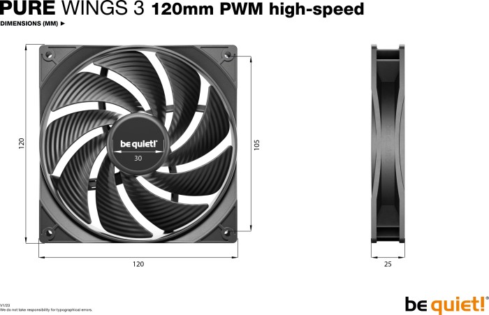 be quiet! Pure Wings 3 PWM High-Speed, 120mm