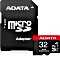 ADATA High-Endurance R100/W80 microSDHC 32GB kit, UHS-I U3, A2, Class 10 (AUSDH32GUI3V30SHA2-RA1)