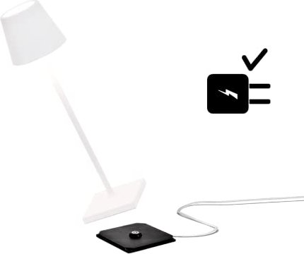 Dimmbare LED-Tischlampe und Stehlampe Zafferano Poldina Pro XXL corten neue Kontaktladestation EU-Stecker 150 cm / 81 cm / 69 cm 