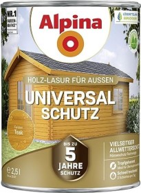 Alpina Farben Universal-Schutz Holz-Lasur außen Holzschutzmittel teak, 2.5l