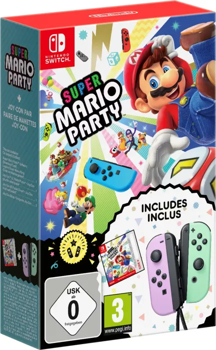 Super Mario Party inkl. Joy-Con Controller pastell violett/pastell grün (Switch)