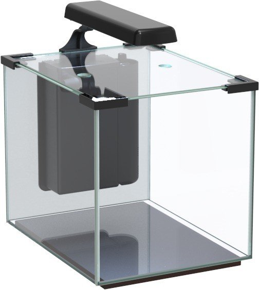 Aquatlantis Nano Cubic 20 Aquarium-Set ohne Unterschrank, Black High Gloss, 17l