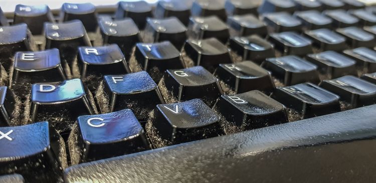 Verunreinigte Tastatur