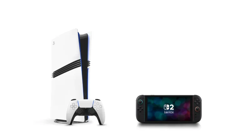 Playstation 5 neben Nintendo Switch