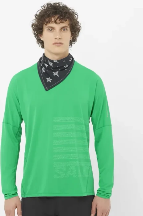 Salomon Sense Aero Graphic Laufshirt langarm parakeet/spearmint (Herren)