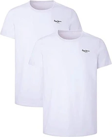 Pepe Jeans Stretch Baumwolle 2er-Pack T-Shirt kurzarm weiß (Herren)