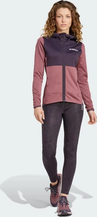 adidas Terrex Xperior LIGHT HoodED Fleece Jacke burgundy/aurora black (Damen)