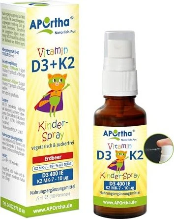APOrtha Kinder-Spray Vitamin D3 400 IE + Vitamin K2, 25ml