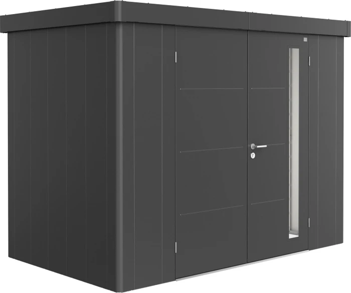 Biohort Neo 1C Gerätehaus mit Doppeltür dunkelgrau-metallic