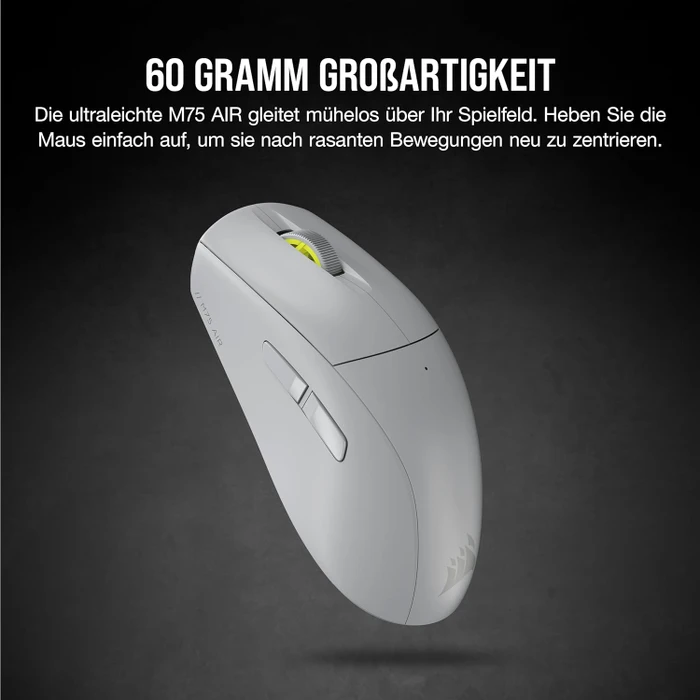 Corsair M75 AIR Ultra-Lightweight Wireless Gaming Mouse, hellgrau, USB/Bluetooth