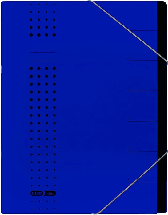 Elba Chic Fächermappe, 7 Fächer, A4, dunkelblau, 5er-Pack (400002023#5)