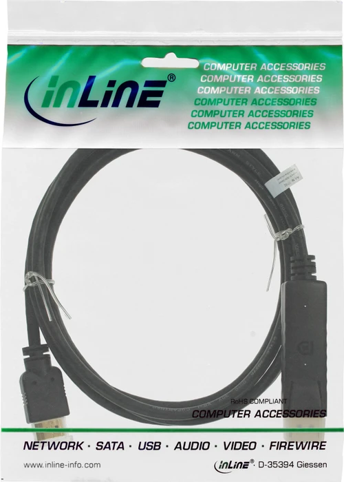 InLine DisplayPort 1.1/HDMI Adapterkabel schwarz, 5m (17185) – Bild 2 von 2
