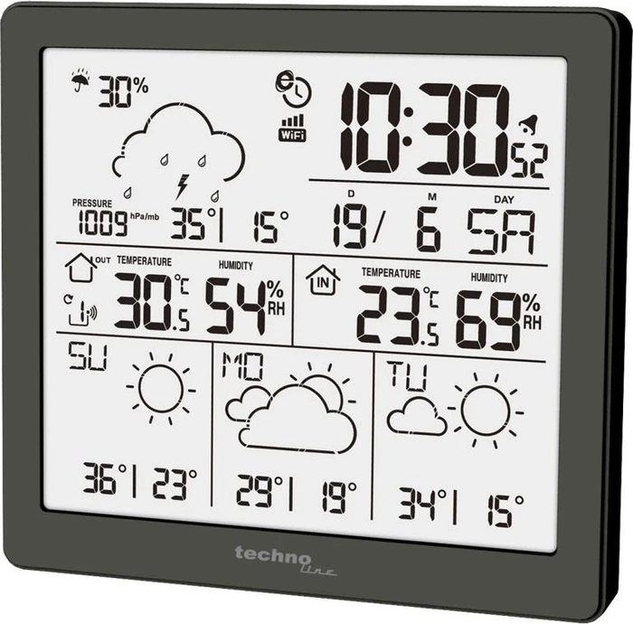 technoline WD 2200 Funkwetterstation schwarz, digital