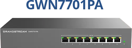 Grandstream GWN7700 Series Rackmount Gigabit Switch, 8x RJ-45, 145W PoE+