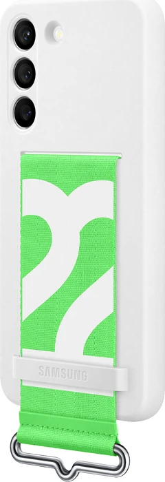 Samsung Silicone Cover with Strap für Galaxy S22 weiß